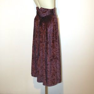 Vintage 1970s Violet Crushed Velvet High Waist Maxi Skirt